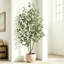 Arbre d'eucalyptus artificiel 6 pi, plante de plancher multi-troncs avec pot en plastique noir, arbre d'eucalyptus réaliste pour la décoration de salon de bureau à domicile, utilisation intérieure seulement-1412647526