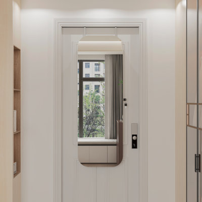 Armoire à bijoux avec miroir pleine longueur, porte ou fixation murale, armoire à bijoux, armoire de rangement verrouillable, miroir intérieur éclairé, forme irrégulière,