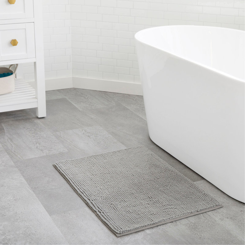 Chenille Bath Mat, 20X30, Dark Gray