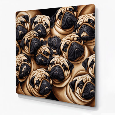 Dogs Pug Brown Metal Wall Art