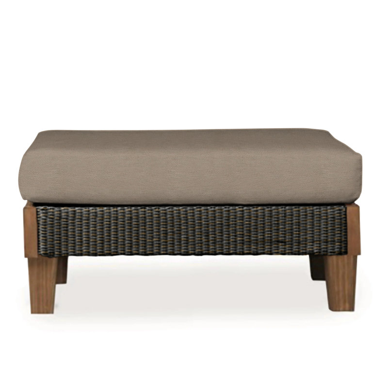 Catalina Outdoor Ottoman, Canvas Black Sunbrella® Canvas, Mink