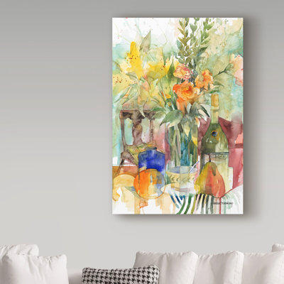 Mattox 'Blue Bottle' Watercolor Painting Print on Wrapped Canvas