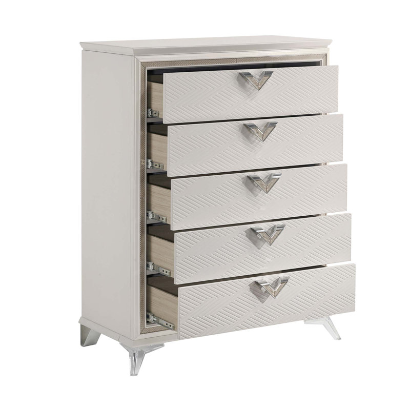 Commode de luxe moderne à 5 tiroirs avec une construction durable et un design élégant pour les chambres élégantes