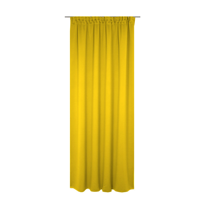 Polyester Blackout Pinch Pleat Curtain Panel, 142cm wide x 355cm high, Yellow