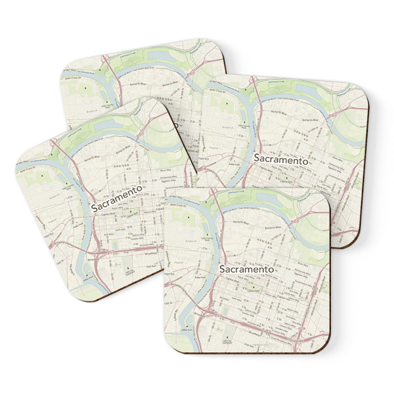 Sous-verre carte des États-Unis, Sacramento