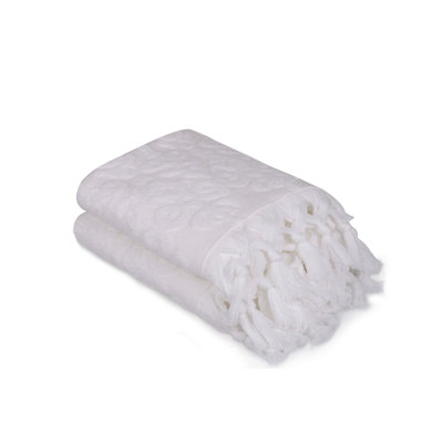 Ensemble de serviettes à main de luxe (2 pièces), 100% coton, 19,7 x 35,4 pouces | 550 g / m², ultra-absorbant et doux | Couleur blanche élégante, parfaite pour la salle de bain ou le spa | Lavage doux recommandé, durable et durable