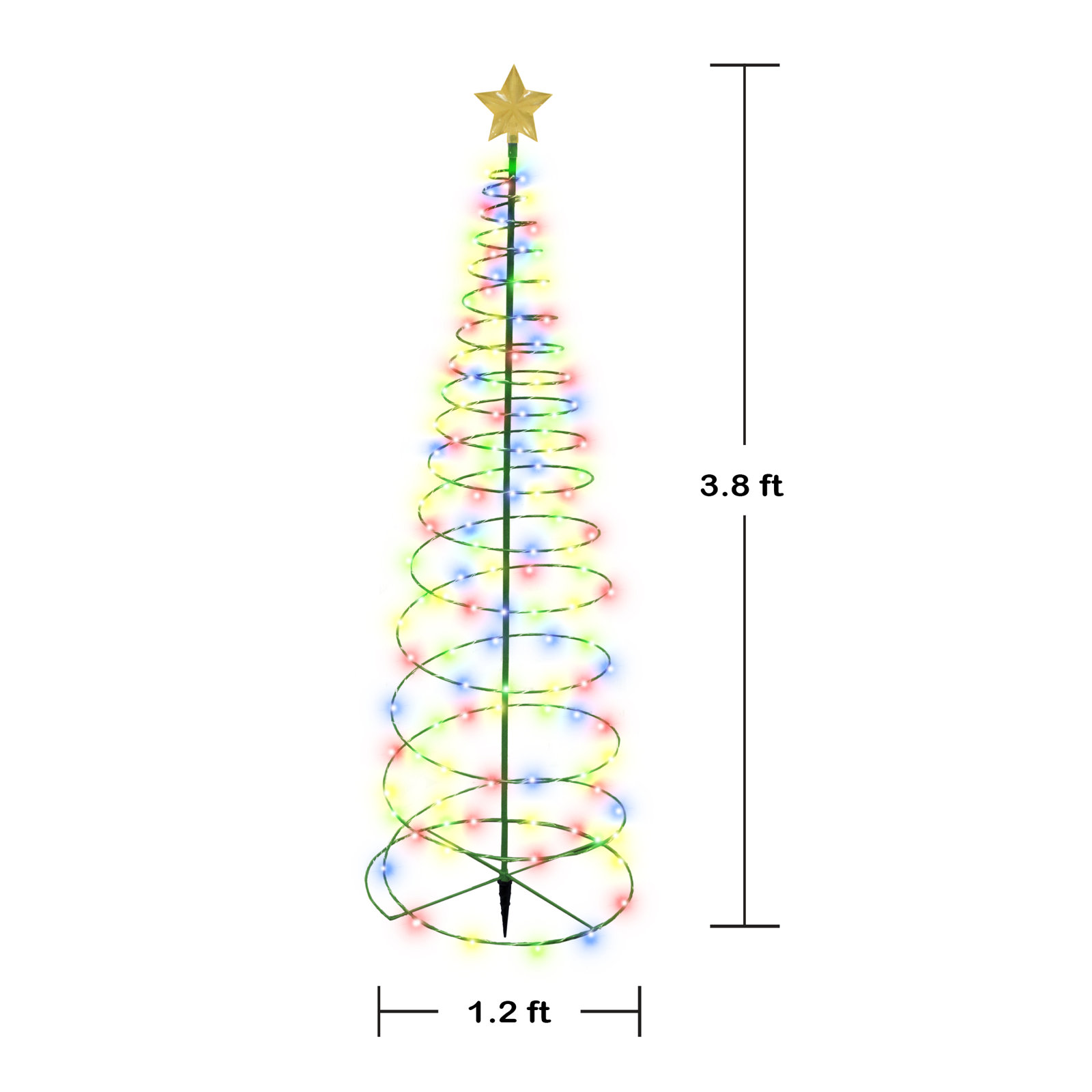 Lighted Christmas Tree Yard Display, Blue/Red/Green