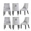 Trista 6 Person Dining set - a Rectangular Wooden Dining Table with Metal Legs and a Set of 6 Quilted Ring Knocker Velvet Dining Chairs for Dining Room - Modern Dining Table Set-1751923594