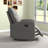 30.7" W Faux Leather Swivel Glider Recliner-1836625317