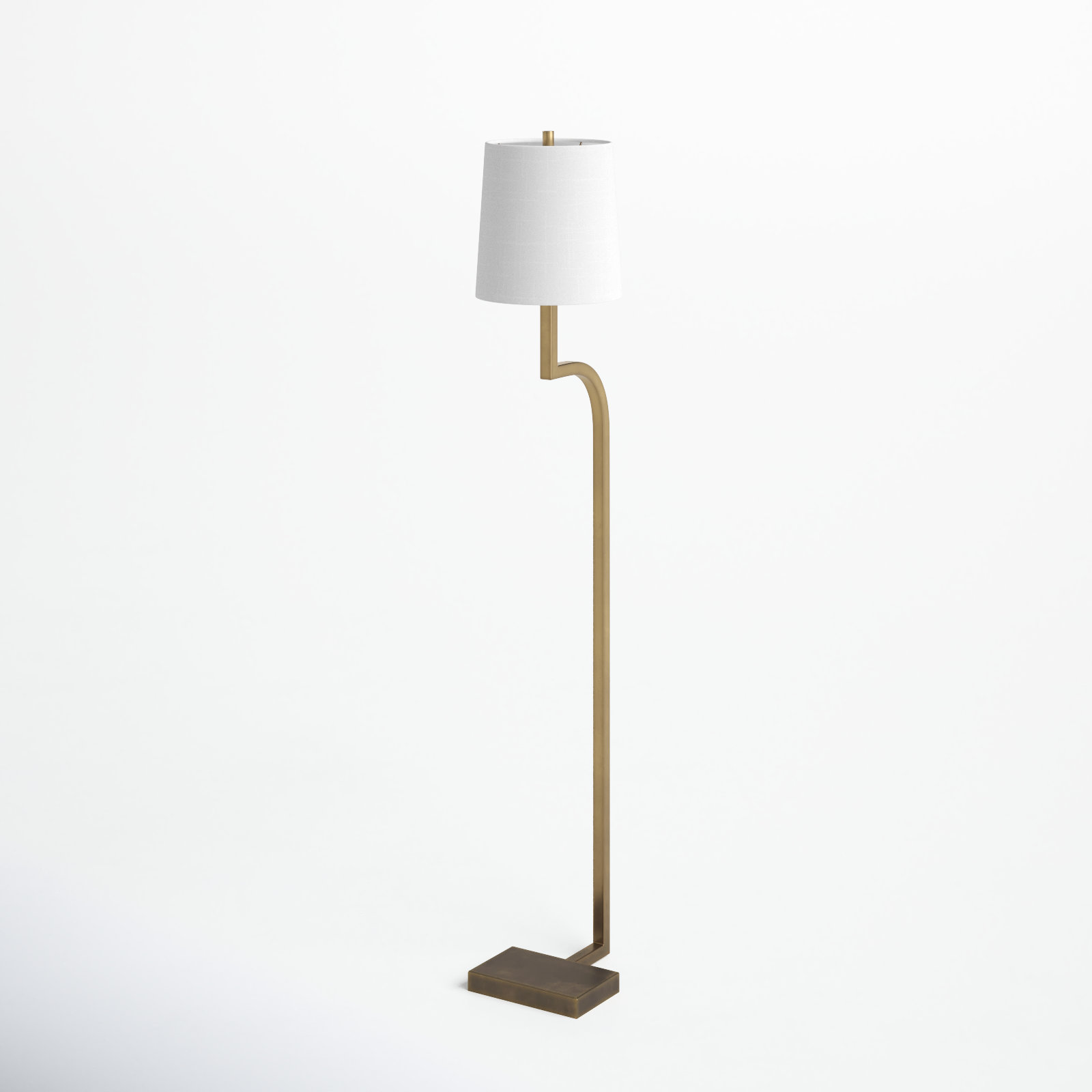 Hawthorne 53" Floor Lamp, 150 W, Matte Antique Brass