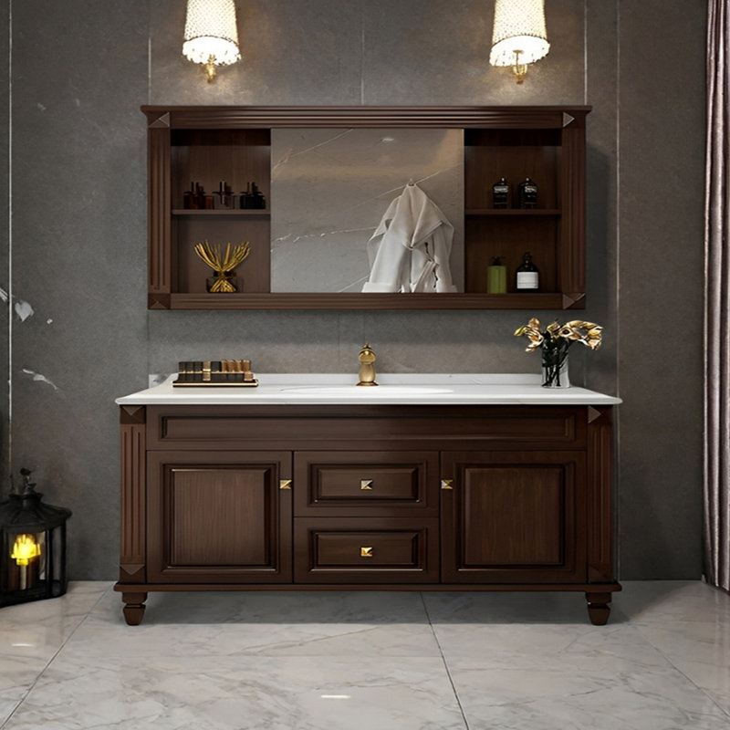 American solid wood bathroom cabinet, 31.49" H x 51.18" W x 21.65" D 
