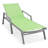 Outdoor Patio Reclining Chaise Lounge with Wheels, Powder-Coated Aluminum Frame and Breathable Sling Mesh, Adjustable Backrest for Poolside and Deck Use-124823769-124823773