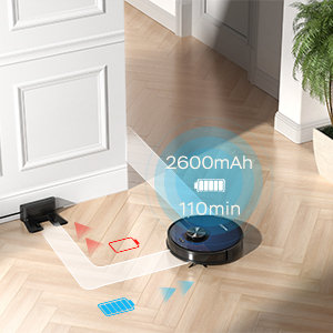 Geek Smart L7 Robot Vacuum Cleaner and Mop, LDS Navigation, Wi-Fi Connected APP, Selective Room Cleaning,MAX 2700 PA Suction, Ideal for Pets and Larger Home