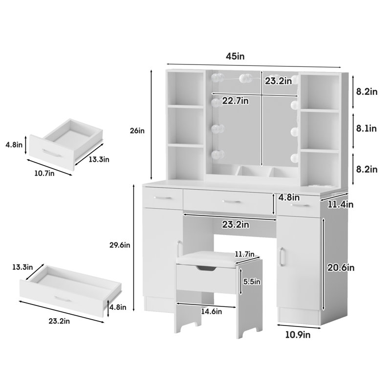 Ozen Vanity, White