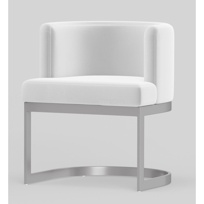 Waycross 19'' H Velvet Upholstered Armchair, White