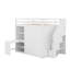 Lit mezzanine double avec garde-robe, bureau et tablettes-379115741
