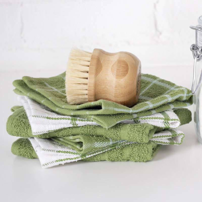 Cotton Plaid Dish Cloth Kitchen Towel, Cactus