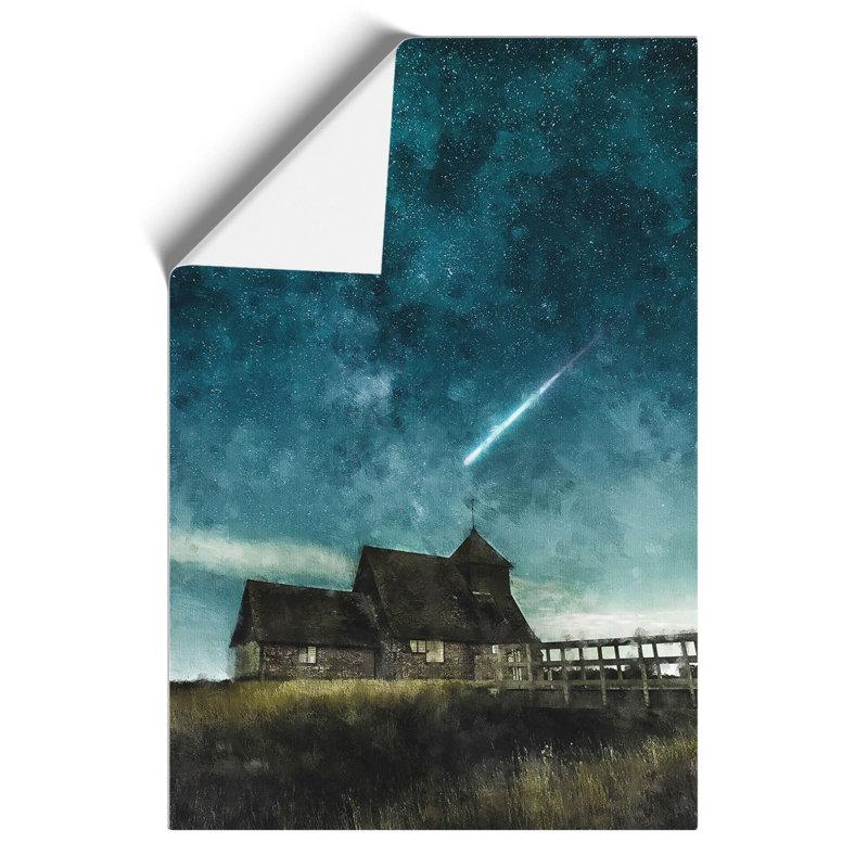Commet Above a Farm Painting - Frameless Print, 42cm H x 30cm W x 0.1cm D