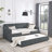 Twin Size Daybed with Twin Size Trundle, Upholstered Tufted Sofa Bed-626544364