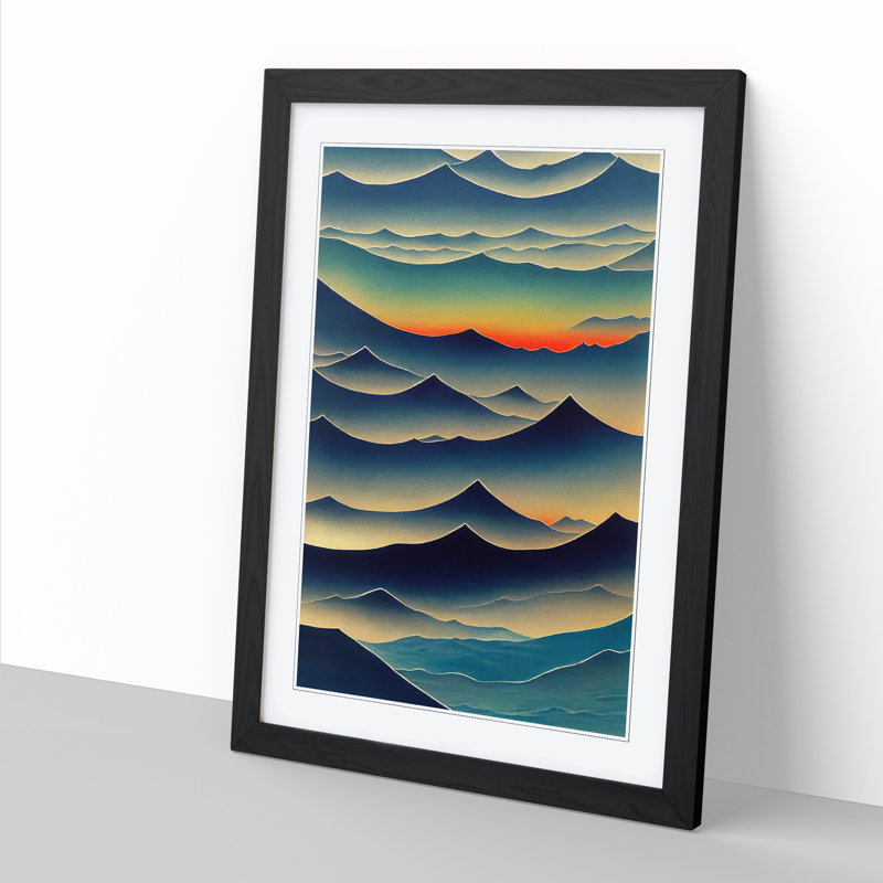 Ocean Seascape Abstract Vol.3 - Picture Frame Print, 64cm H x 46cm W x 2cm D, Black