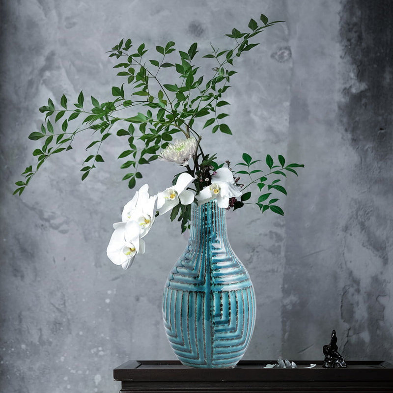 Ceramic Vase, Flower Vase, Modern Decor Vases, Teal