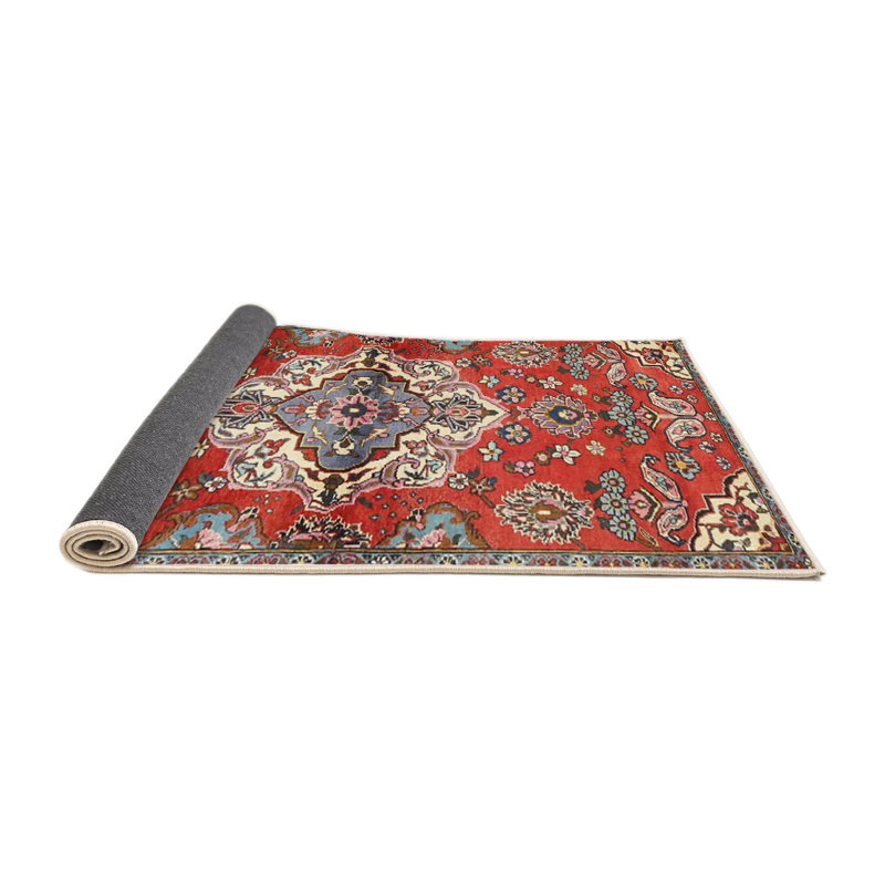 Tapis rouge/bleu traditionnel Chatwin, Rond 5 pi