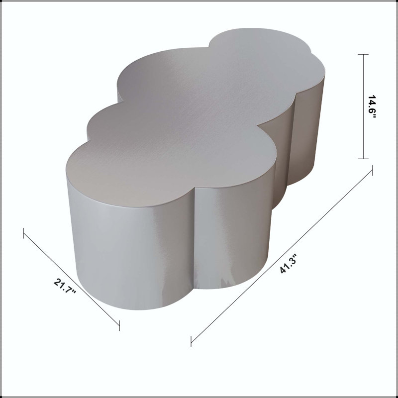 Stainless Steel Coffee Table with Cloud-Shaped Silhouette
