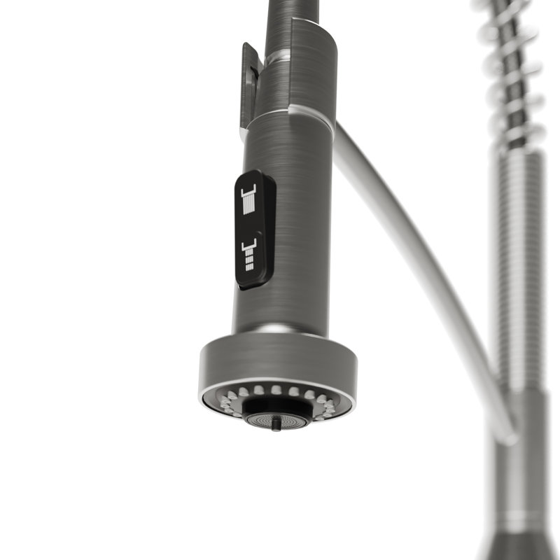 Robinet de cuisine à bec rétractable à poignée simple Karran Scottsdale, Acier Inoxydable