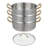 3-Tier Stainless Steel Steamer Pot with Glass Lid Large Capacity Multi-Layer Steamer Set for Gas and Induction Cooktops