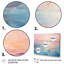 Rose et bleu pastel coucher de soleil - vagues côtières, art mural-1879796148-1879796155