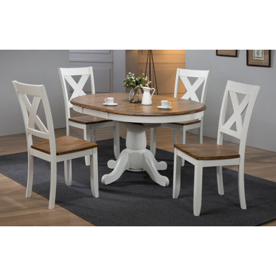 Ammon 4 - Person Solid Wood Solid Wood Top Pedestal Dining Set