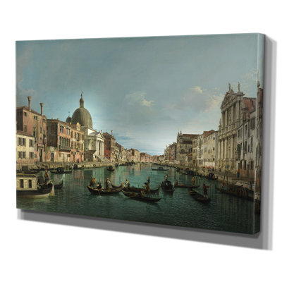 "Venice The Grand Canal" par Canaletto, reproduction d'art sur toile tendue