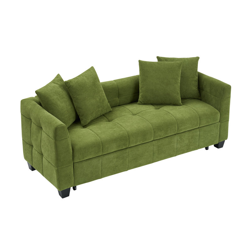 78" Upholstered Folding Day Bed, Green