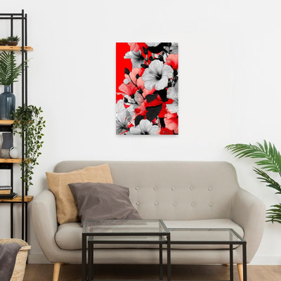 Hibiscus rouge, rouge, fleur, Hibiscus moderne, audacieux, fleur, nature, art mural