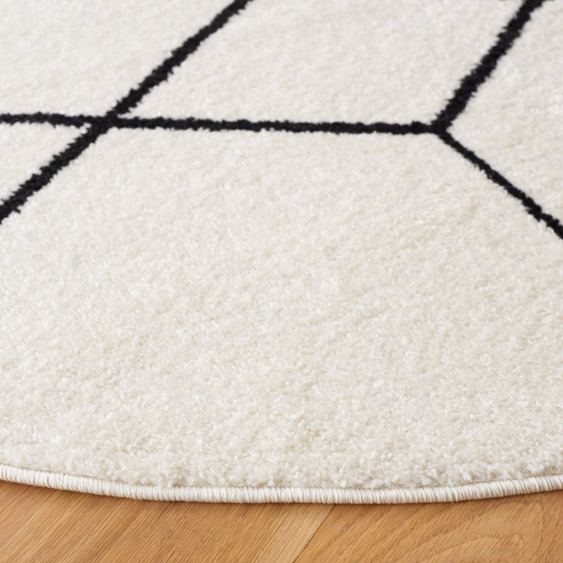 Tapis tissé à la machine Kasturi , Rond 6 pi 7 po