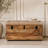 Beige Buffalo Hide Leather Storage Trunk