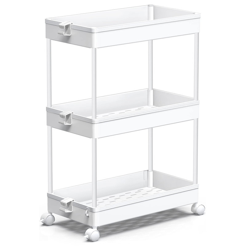 23.5'' H x 15.75'' W Utility Cart with Wheels, White