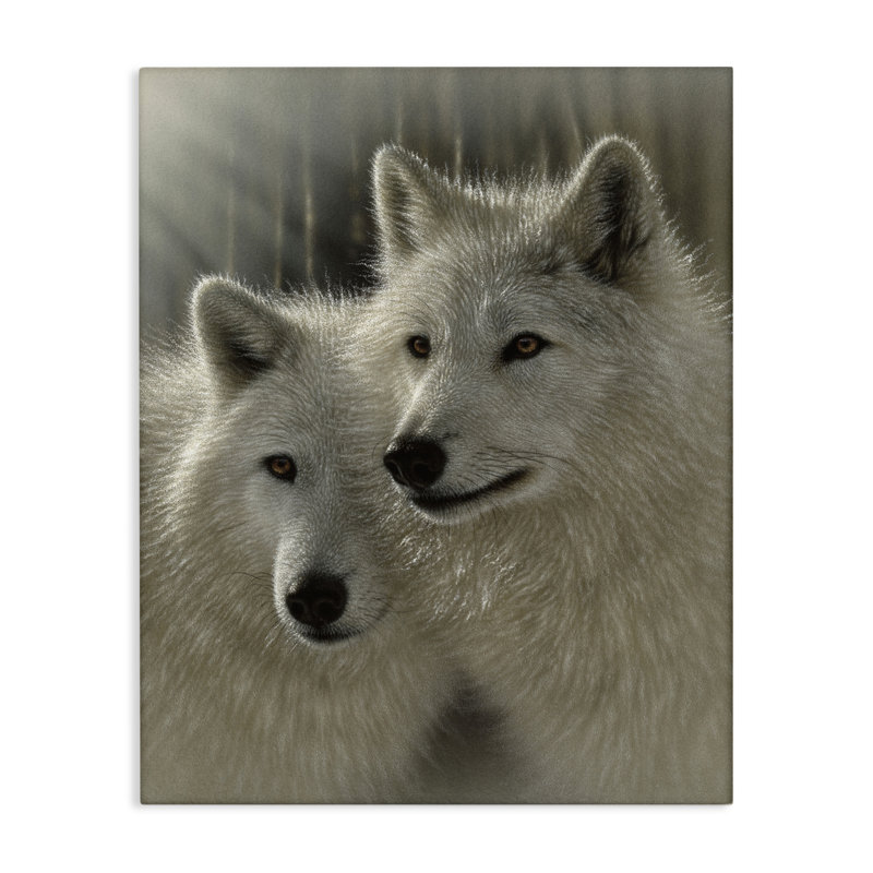 Sunlit Soulmates Wolves Canvas, design by Collin Bogle, 20" H x 16" W