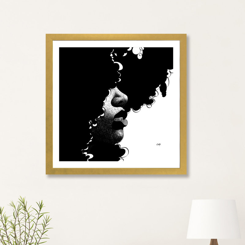«Daughter of the Universe» par Ohab TBJ - impression d'art graphique, Papier dans un cadre photo, H 24 po x l 24 po, Doré