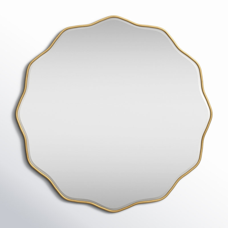 Francina Scalloped Mirror, Gold, 26" x 26"