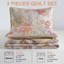 Ensemble de courtepointe 3 pièces Botanical Floral - couvre-lit toutes saisons en microfibre douce et légère-122517523-122517524