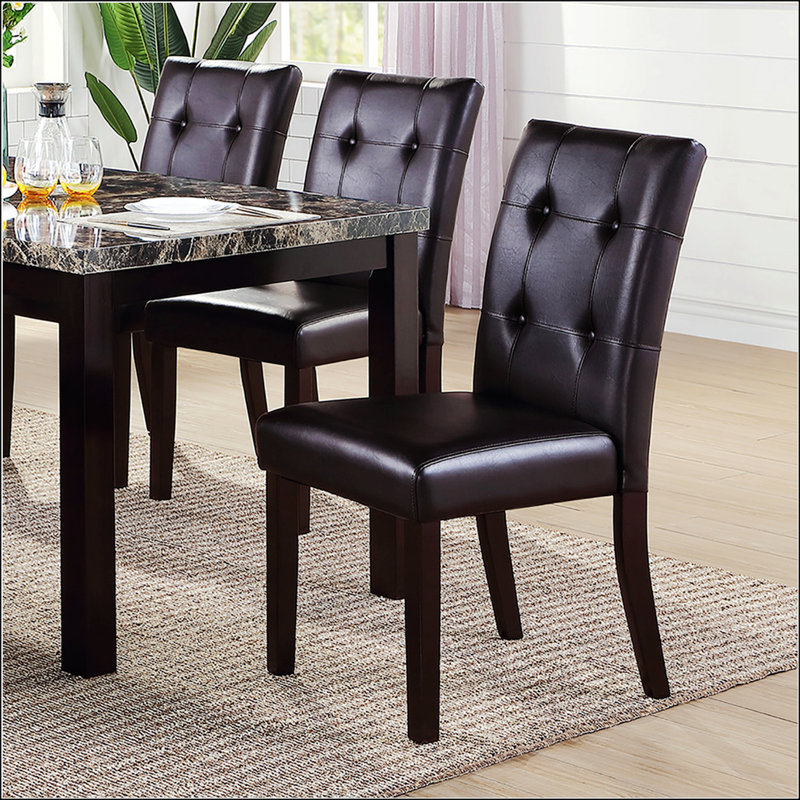 Chaises de salle à manger rembourrées avec boutons Leroux