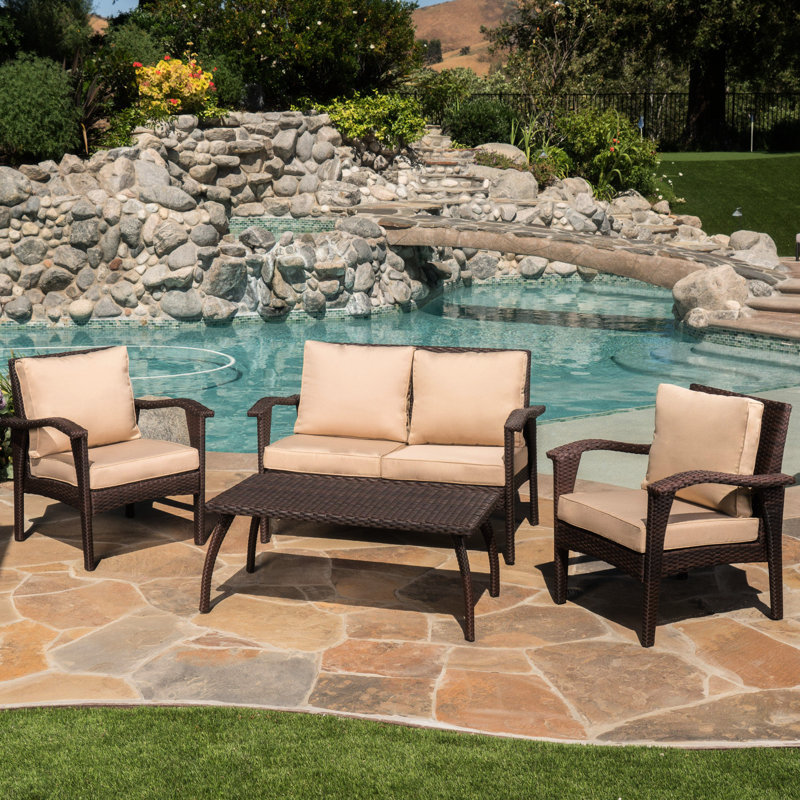 Chaise bistro d'extérieur imperméable 4Pc Pe