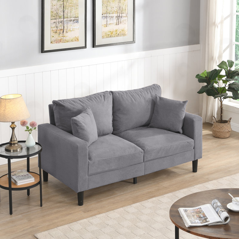 Canapé moderne rembourré, Jaune, H 34,6 po x l 57,9 po x P 30,7 po