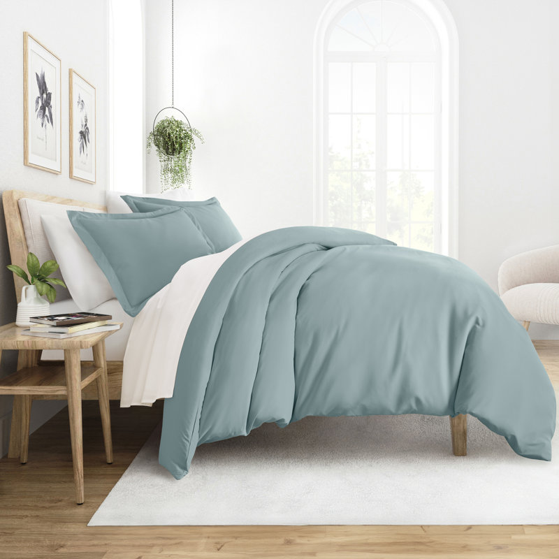 Super Soft Double Brushed Duvet Cover Set, King/Cal. King Duvet Cover + 2 King Shams, Ocean