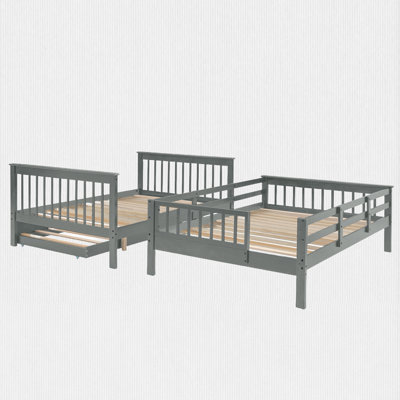 Full-Over-Full Bunk Bed With Twin Size Trundle