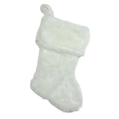 20" Ivory White Super Soft Faux Fur Decorative Christmas Stocking