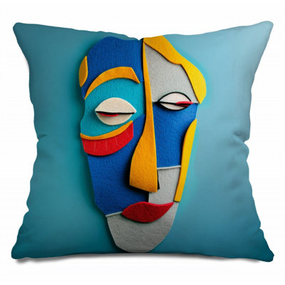 Coussin décoratif réversible en mélange de coton