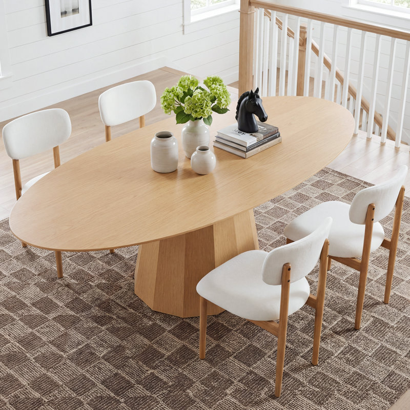 Philomena 4 - Person Solid Wood Oval Dining Table Sets, White