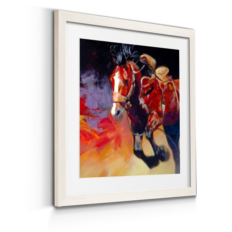 " Driving Horses II ", White Framed, 35.5" H x 35.5" W x 1.5" D